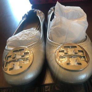 Tory Burch silver platform